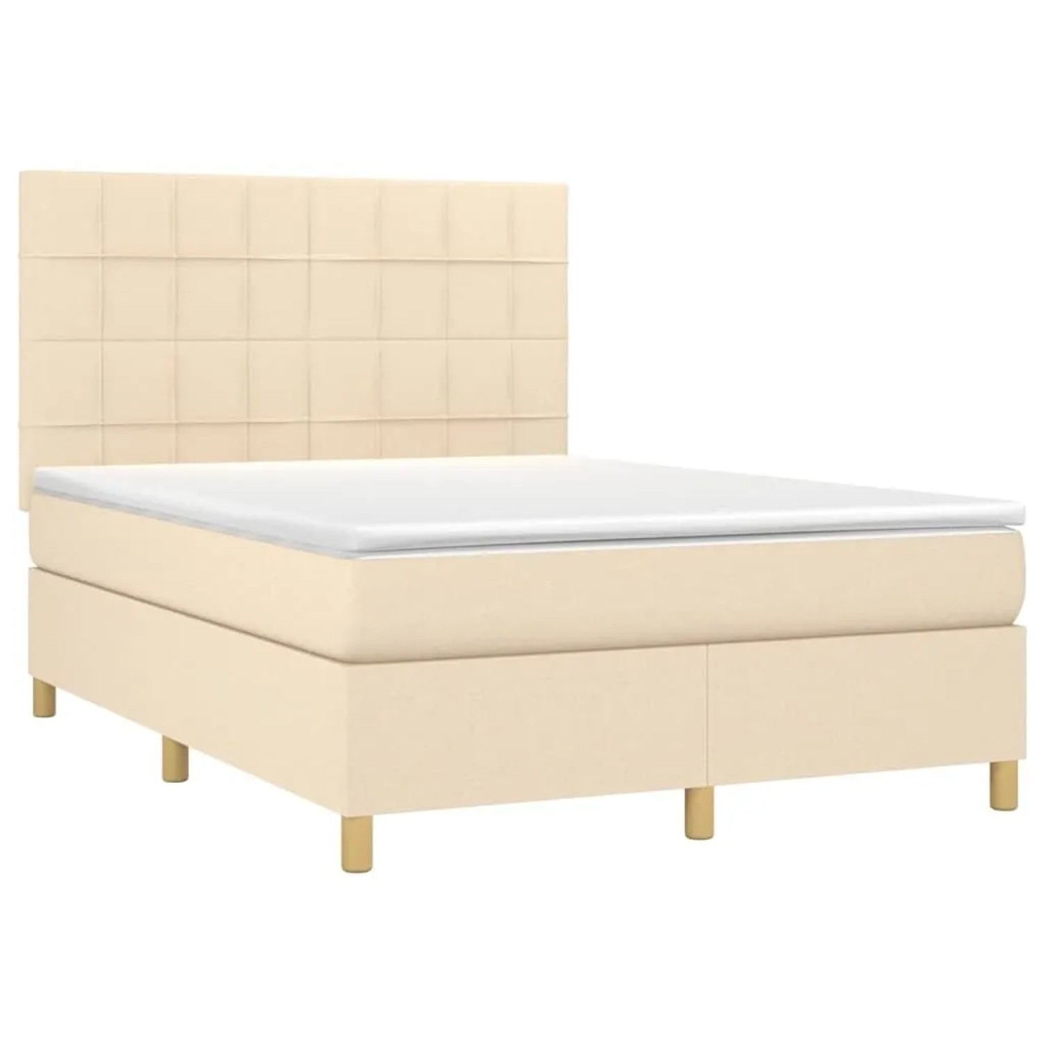 vidaXL Boxspringbett mit Matratze Creme 140x200 cm Stoff 3142342 günstig online kaufen