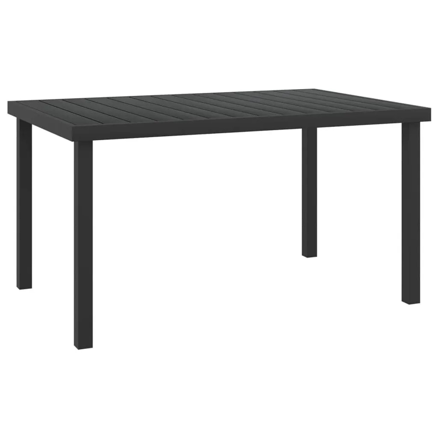 Furnicato Gartentisch Schwarz 140x90x74 Cm Aluminium Und Wpc