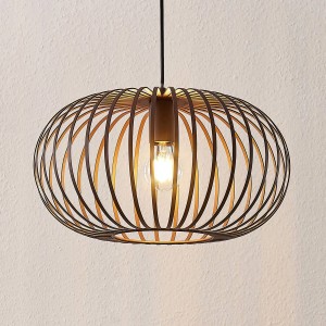 Lindby Pendelleuchte Nahele 9626266 Retro Vintage Antik aus Metall 1-flammig E27 Wohnzimmerleuchte