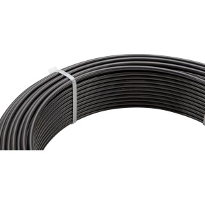 Anthrazitfarbener Spanndraht (Ø 3,8 mm, 110 m) zur Verstärkung von Zäunen.