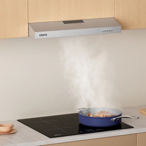 CIARRA Unterbauhaube 60cm Edelstahl über Kochfeld mit Dampf. Dunstabzugshaube mit LED-Beleuchtung.