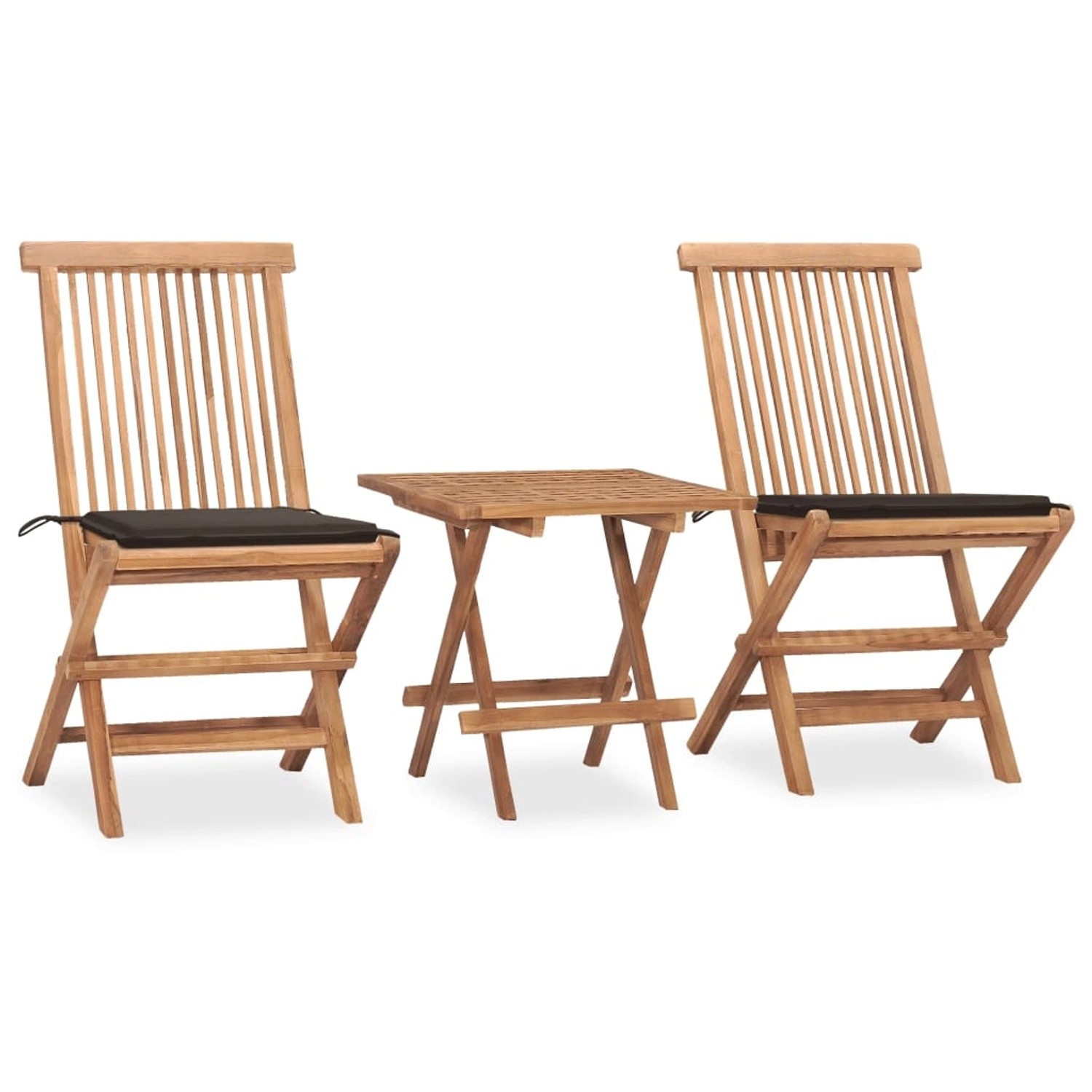 vidaXL 3-tlg Garten-Essgruppe mit Kissen Klappbar Massivholz Teak Modell 36 günstig online kaufen