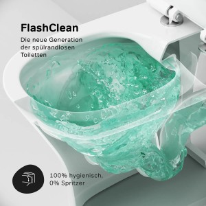 AM.PM Stand WC Toilette mit Softclosing-Sitzabdeckung Spülrandlos Tiefspül WC  Flash CNA8600PSC FlashClean