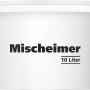 Weißer Mischeimer mit 10 Liter Fassungsvermögen zum Anmischen von Farben.