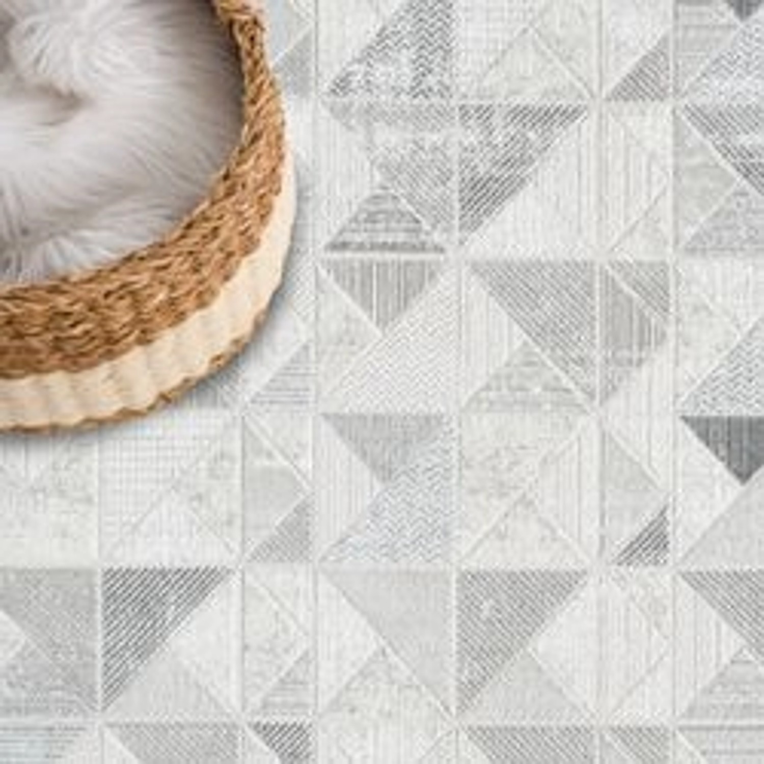 Grauer Teppich Royal 231 mit geometrischem Muster, 160x230 cm. Vintage-Design.