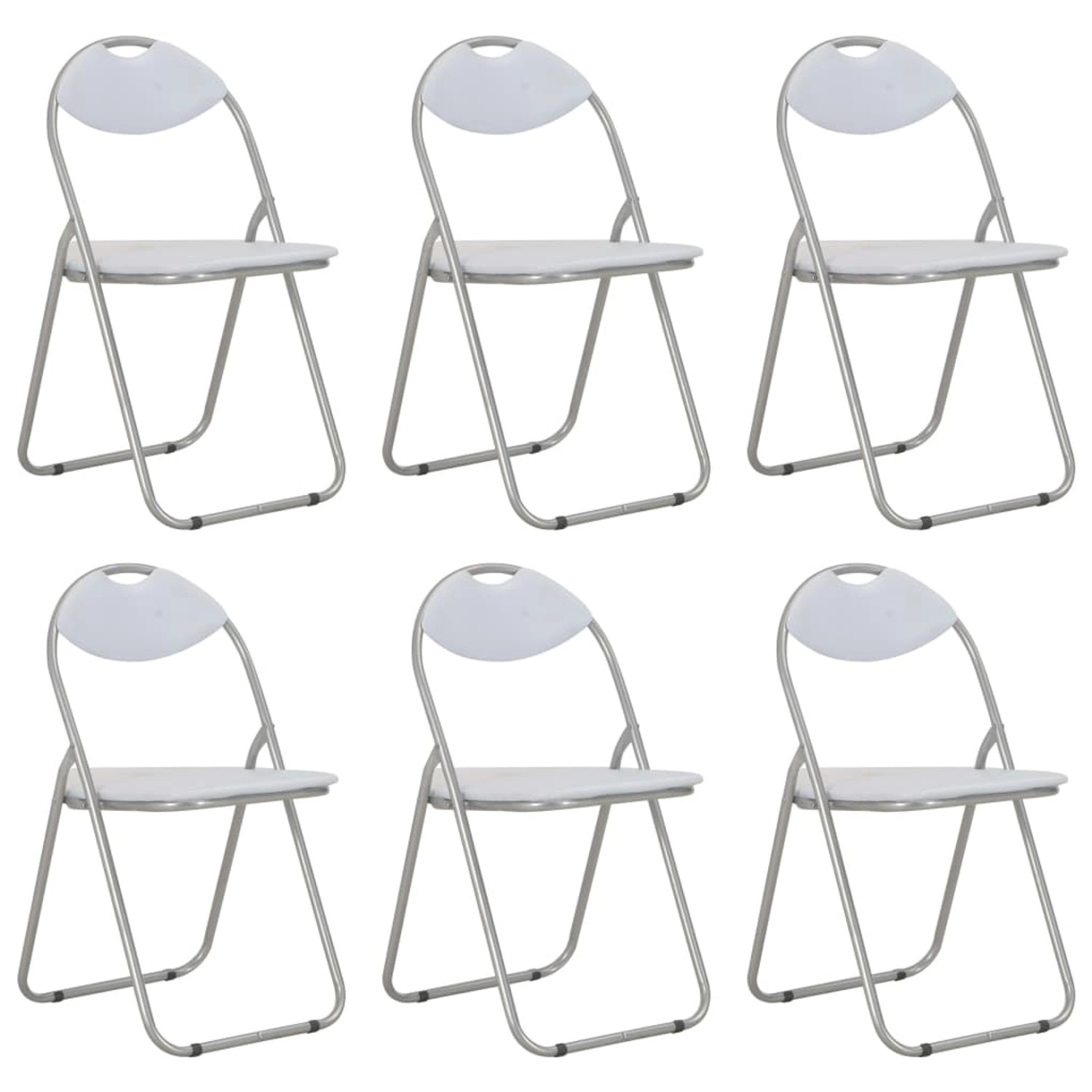 vidaXL Klappbare Esszimmerstühle 6 Stk Weiß Kunstleder 284409 günstig online kaufen