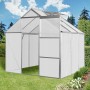 Floraworld Gewächshaus Grow I mit Dachfenster im Garten.
