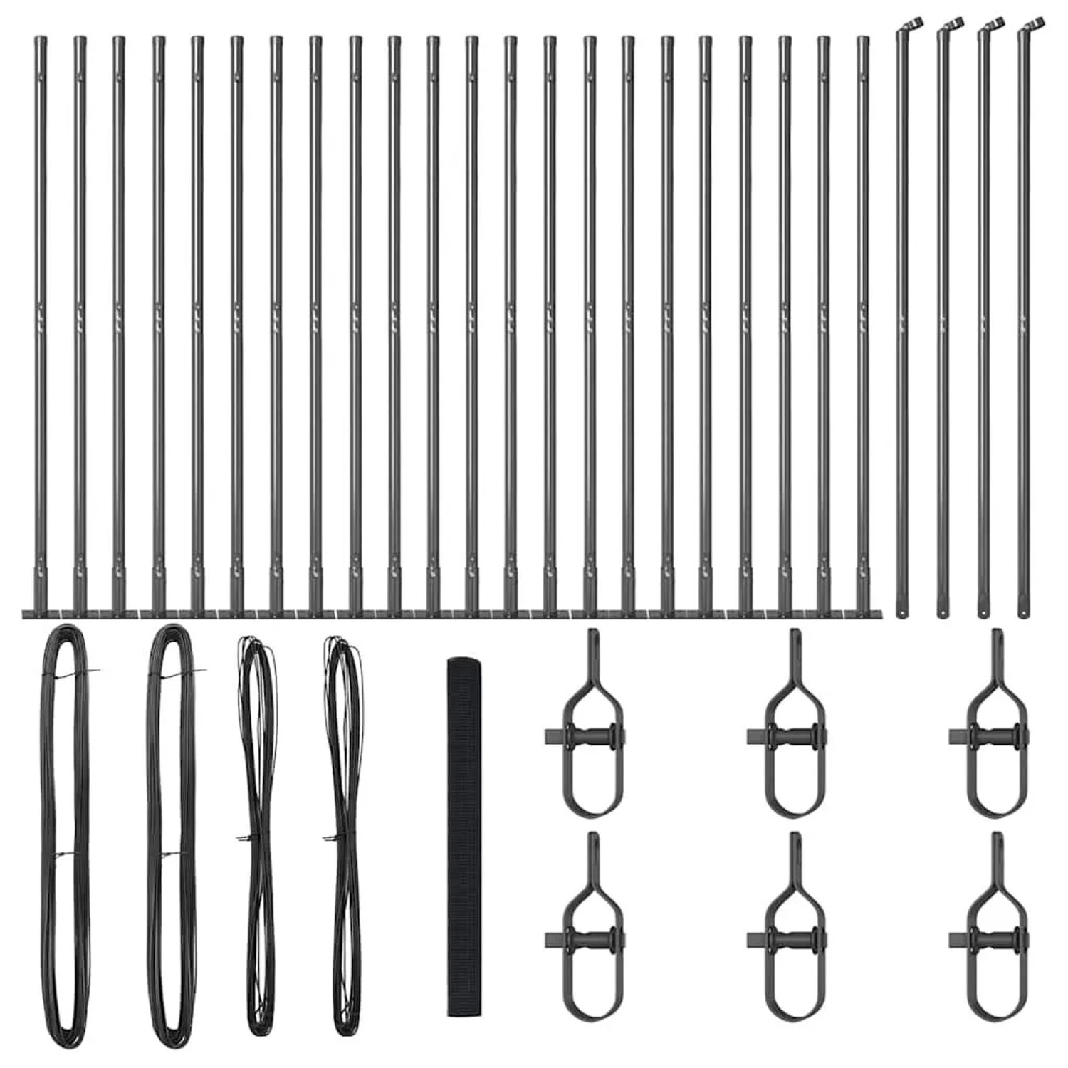 vidaXL Zaunpfosten Grau 50 x 1,5 m 16 x 16 mm Maschen Stahl und PVC 3352601 günstig online kaufen