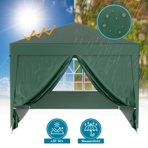 Wiltec Pavillon 3X3M In Grün Mit Uv-Schutz 50+ Gartenpavillon Partyzelt Camping