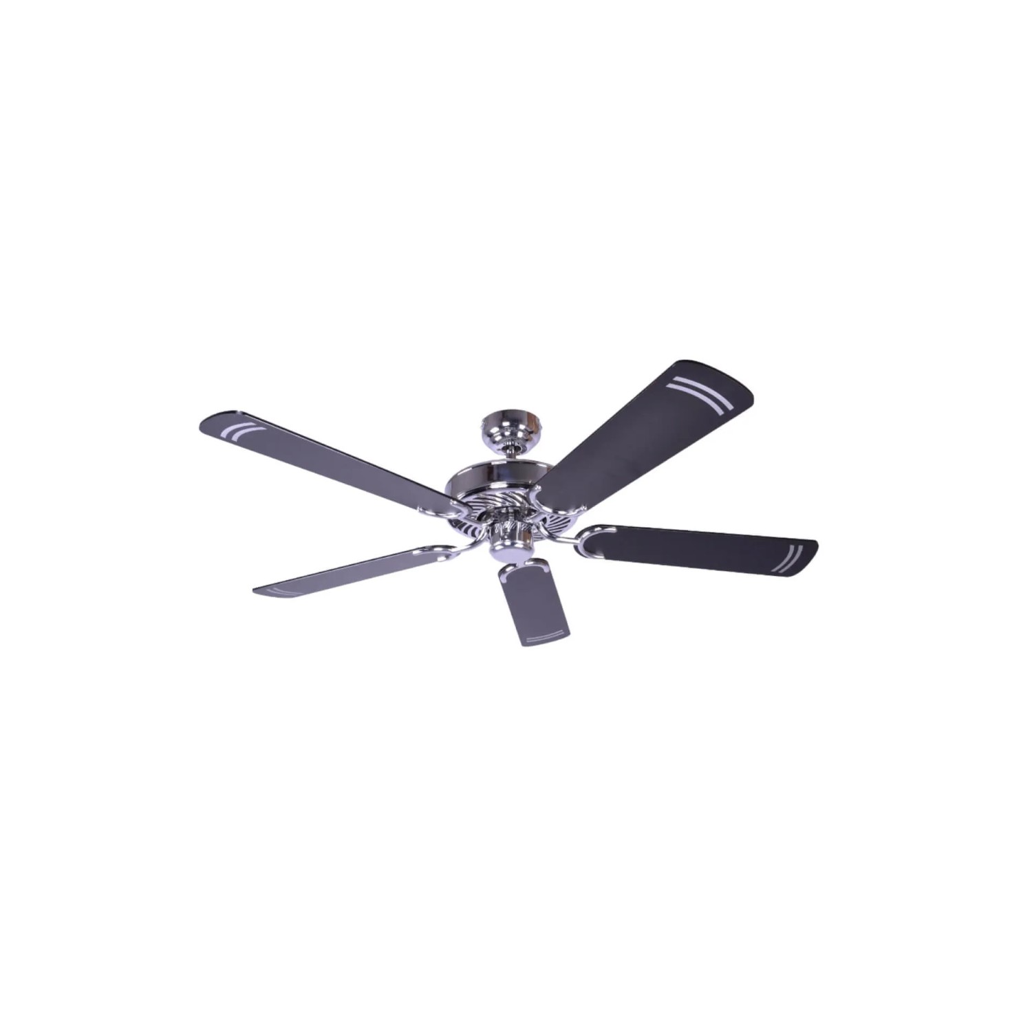 Schwarzer Pepeo Deckenventilator Potkuri Stahl, 132 cm, mit Zugkette.