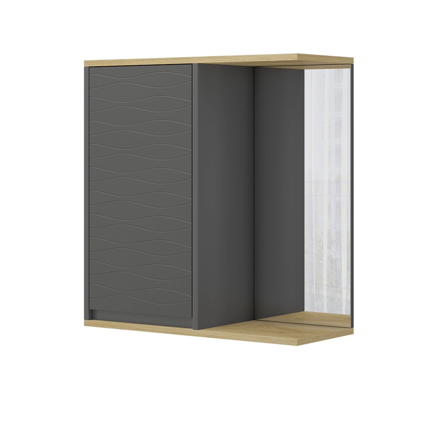 Vicco Badezimmerspiegelschrank Livia Anthrazit 60 x 63 cm