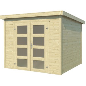 Lasita Holz-Gartenhaus Zambezi 4, naturbelassen mit Doppeltür und Fenster