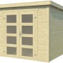 Lasita Holz-Gartenhaus Zambezi 4, naturbelassen mit Doppeltür und Fenster