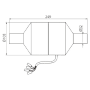 Technische Zeichnung Alcadrain P128 Ventilator für Vorwandinstallation mit Maßen.