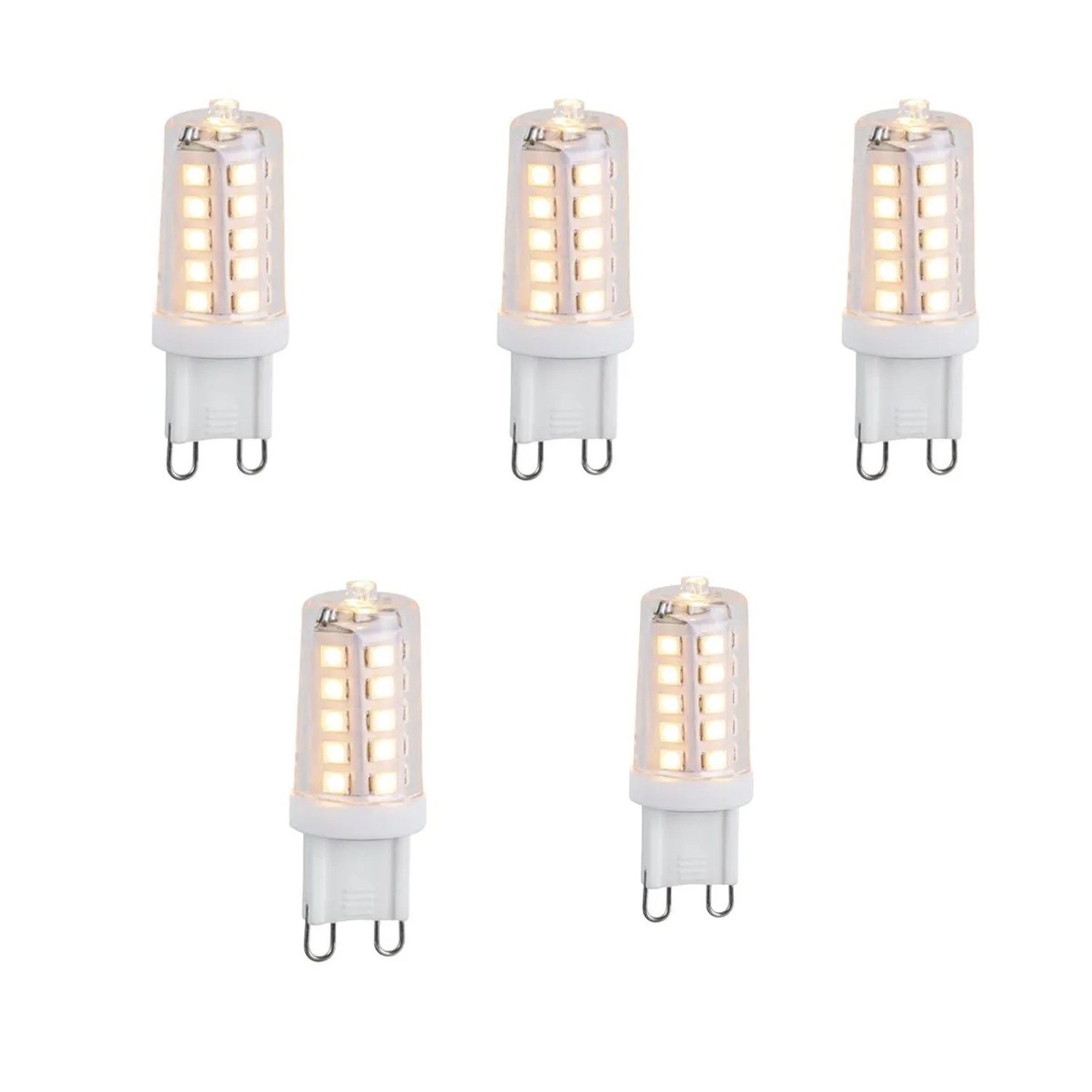LUEDD 5er Set Dimmbare G9 LED Leuchtmittel 3 2W 250,m 2200K