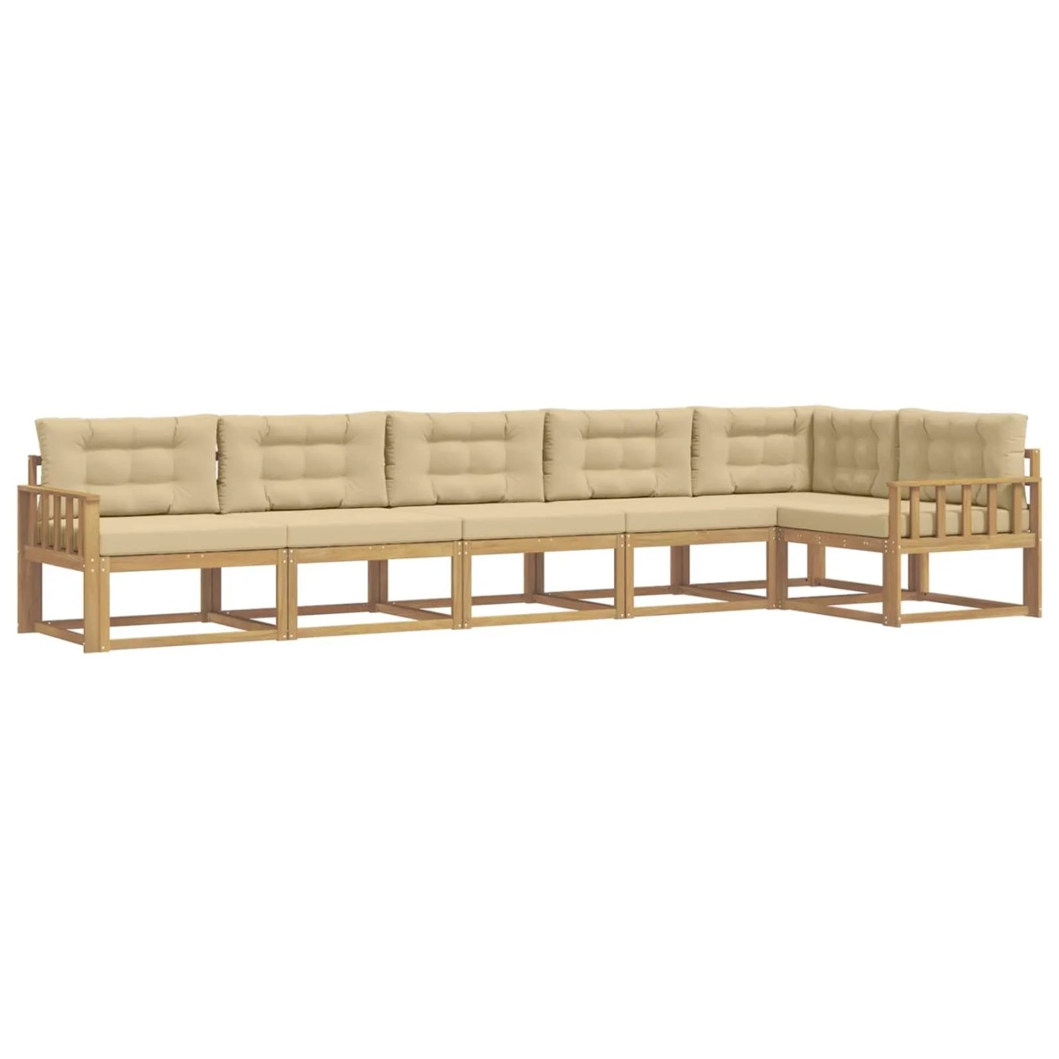 vidaXL Outdoor-Sofagarnitur mit Kissen 4-Tlg Weiß und Beige Polyester 3386512