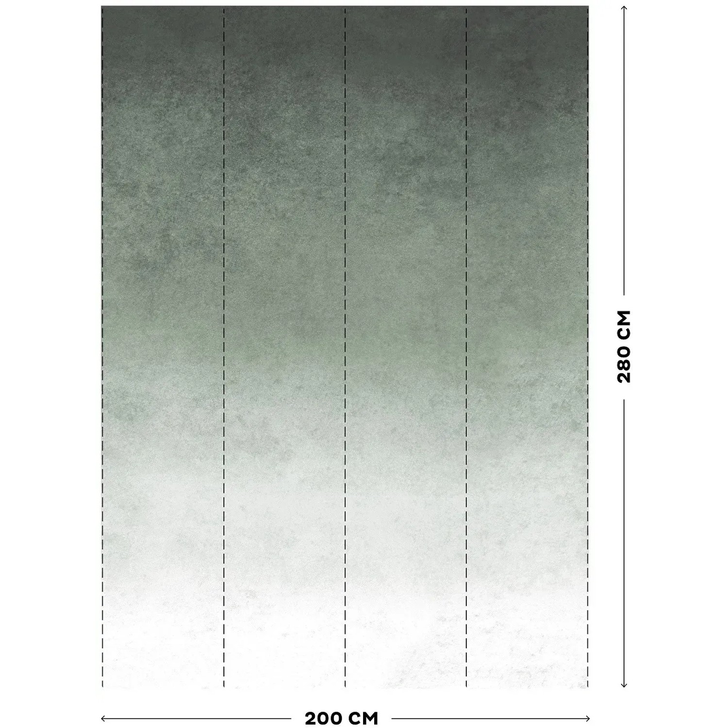 Art for the Home Fototapete Fading groen, 280x200 cm, mit grünem Farbverlauf.