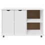 vidaXL Rollschrank Mit Rad Weiß 100 x 39 x 65,5 cm Massivholz Kiefer 42028385_5