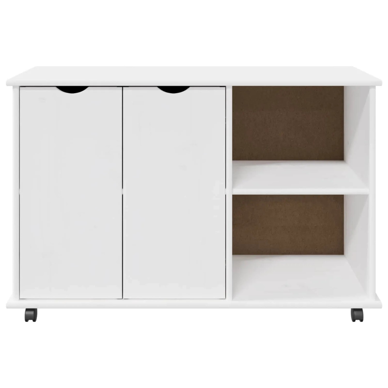 vidaXL Rollschrank Mit Rad Weiß 100 x 39 x 65,5 cm Massivholz Kiefer 42028385_5
