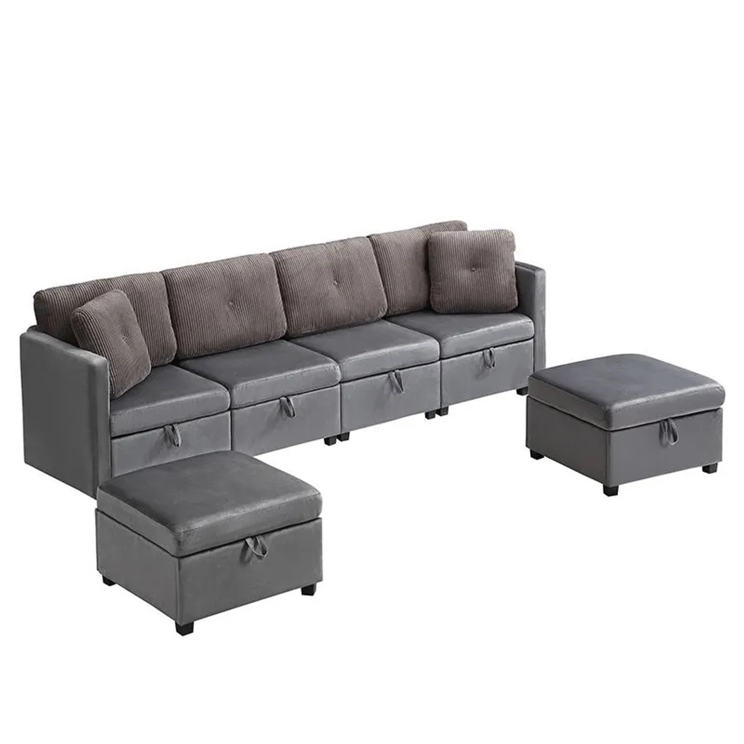 Merax U Sofa 6 Module Modular Ecksofa Samt Cord