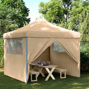Beiges Partyzelt von vidaXL mit Oxford-Stoff, ideal für Outdoor-Events und als Sonnenschutz.