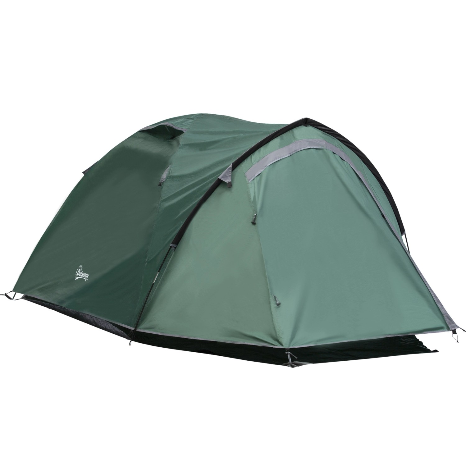 Outsunny Campingzelt für 2 Personen Polyester Grau 325L x 183B x 130H cm