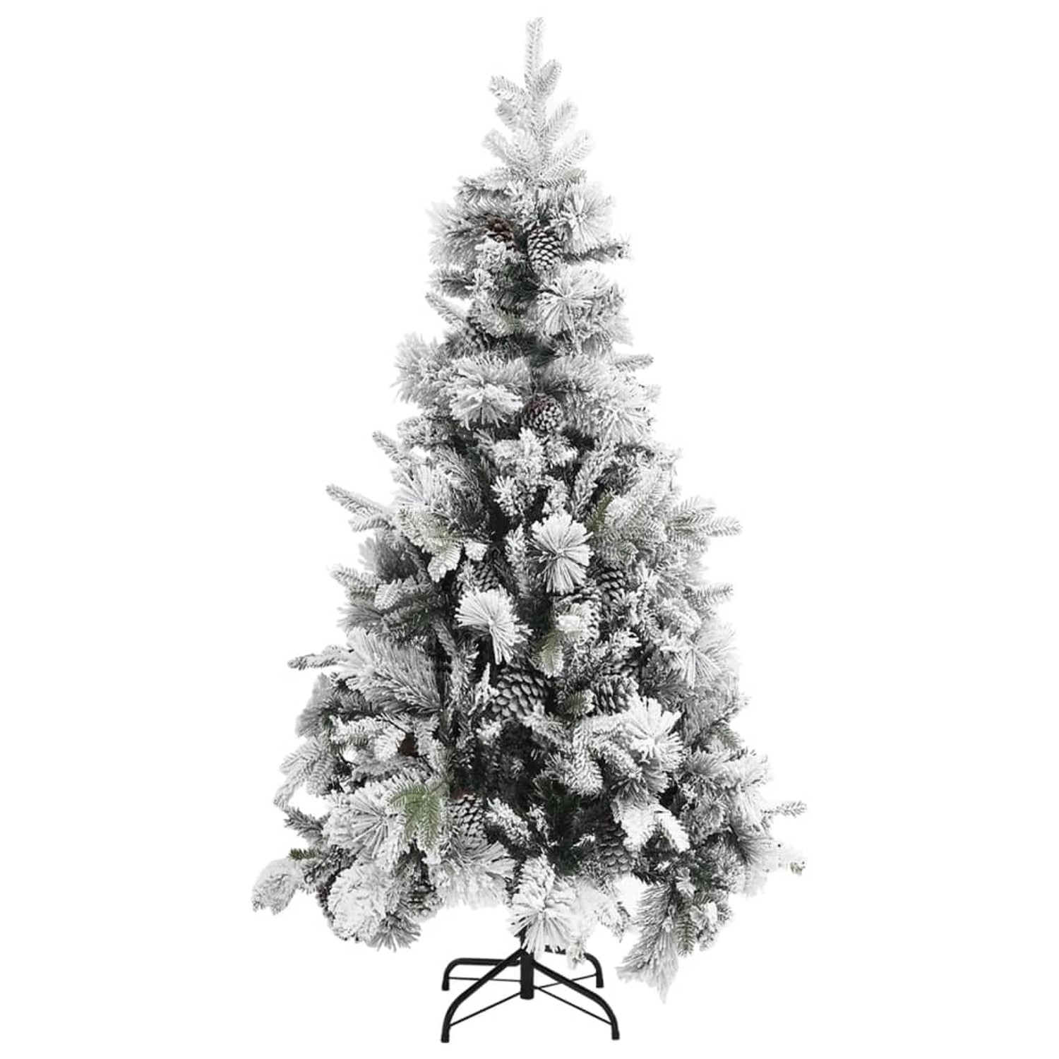 vidaXL Weihnachtsbaum mit Zapfen Beschneit 225 cm PVC   PE