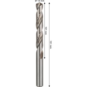 Bosch Spiralbohrer Pro Metal HSS-G, Ø 13 mm, silberfarben. Geeignet für Metall.