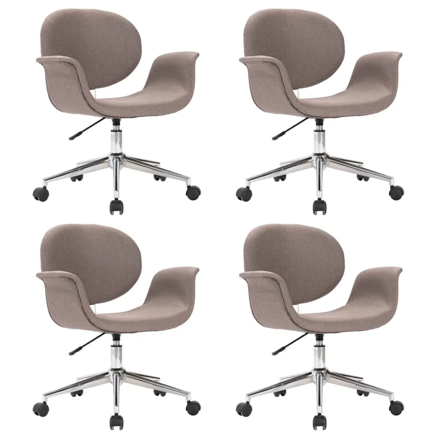 vidaXL Drehbare Esszimmerstühle 4 Stk Taupe Stoff 3054870