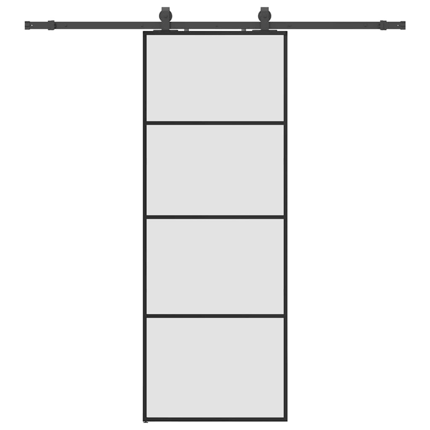 vidaXL Schiebetür mit Beschlag Schwarz 76x205 cm ESG-Glas 3375857 günstig online kaufen