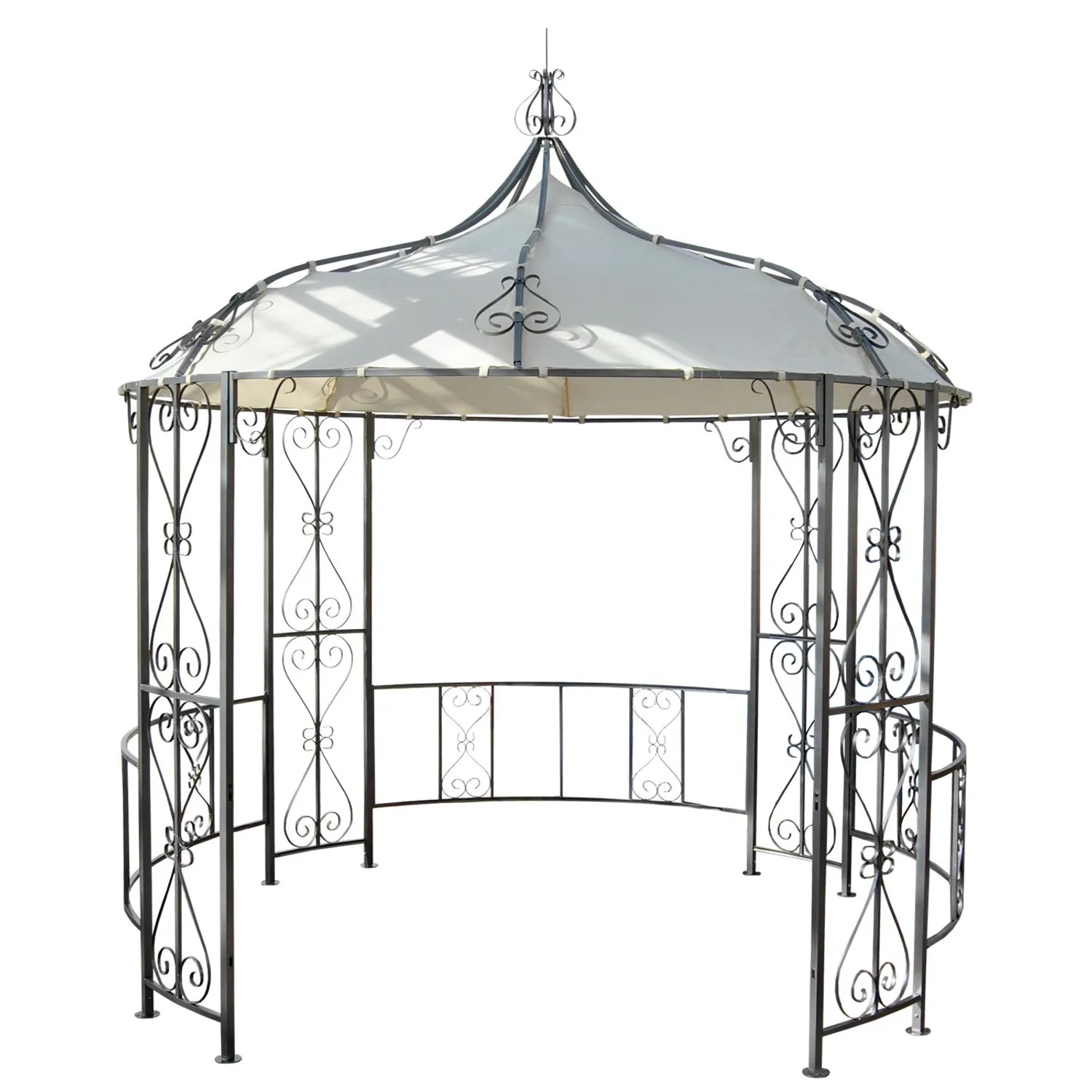MCW Pergola Cabrera Creme, Terrassenüberdachung mit Stahlgestell und Stoffdach.