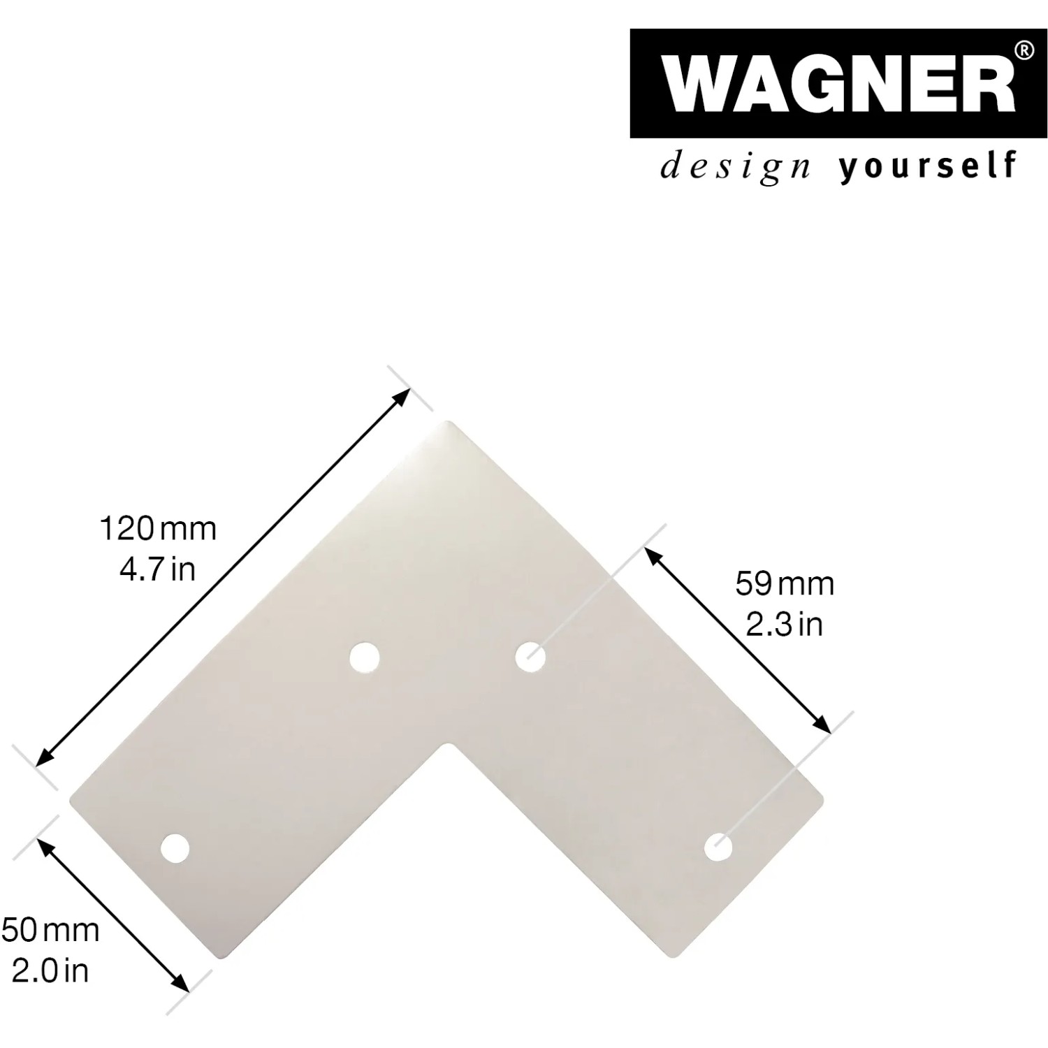 Wagner Möbelbein Hairpin, L 100mm, hellgrau, aus Stahl, mit Maßen. Ideal für Möbelbau.