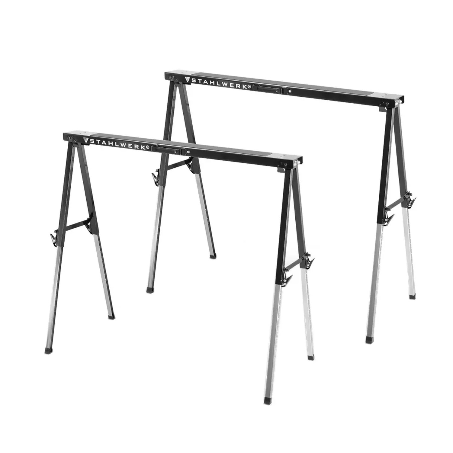 STAHLWERK Sägebock 2Er Set 150 Kg Höhenverstellbar 645 - 910 Mm Arbeitsbock