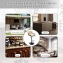 PXloue Barhocker 2er Set Höhenverstellbar mit Fußstütze und 360° Drehfunktion Barstuhl mit Metallgestell und Rattan Rückenlehne_7