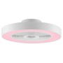 Weiße LED-Deckenleuchte Catania mit Ventilator und RGB-Licht, Ø 48,6 cm.