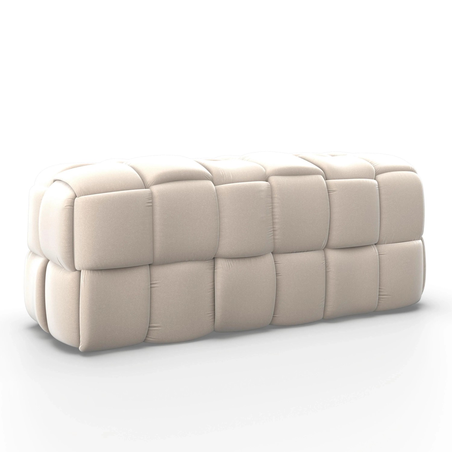 Bessagi Home Hockerbank Ella Beige Samt Gepolstert