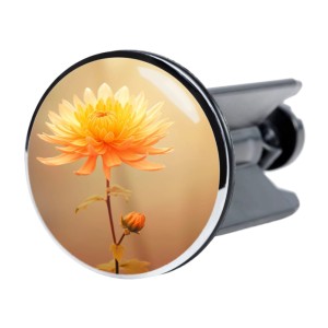 Sanilo Waschbeckenstöpsel Mum mit orangefarbener Blüte für alle Waschbecken.