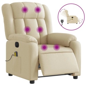 vidaXL Massagesessel Elektrisch Creme Stoff 3205313