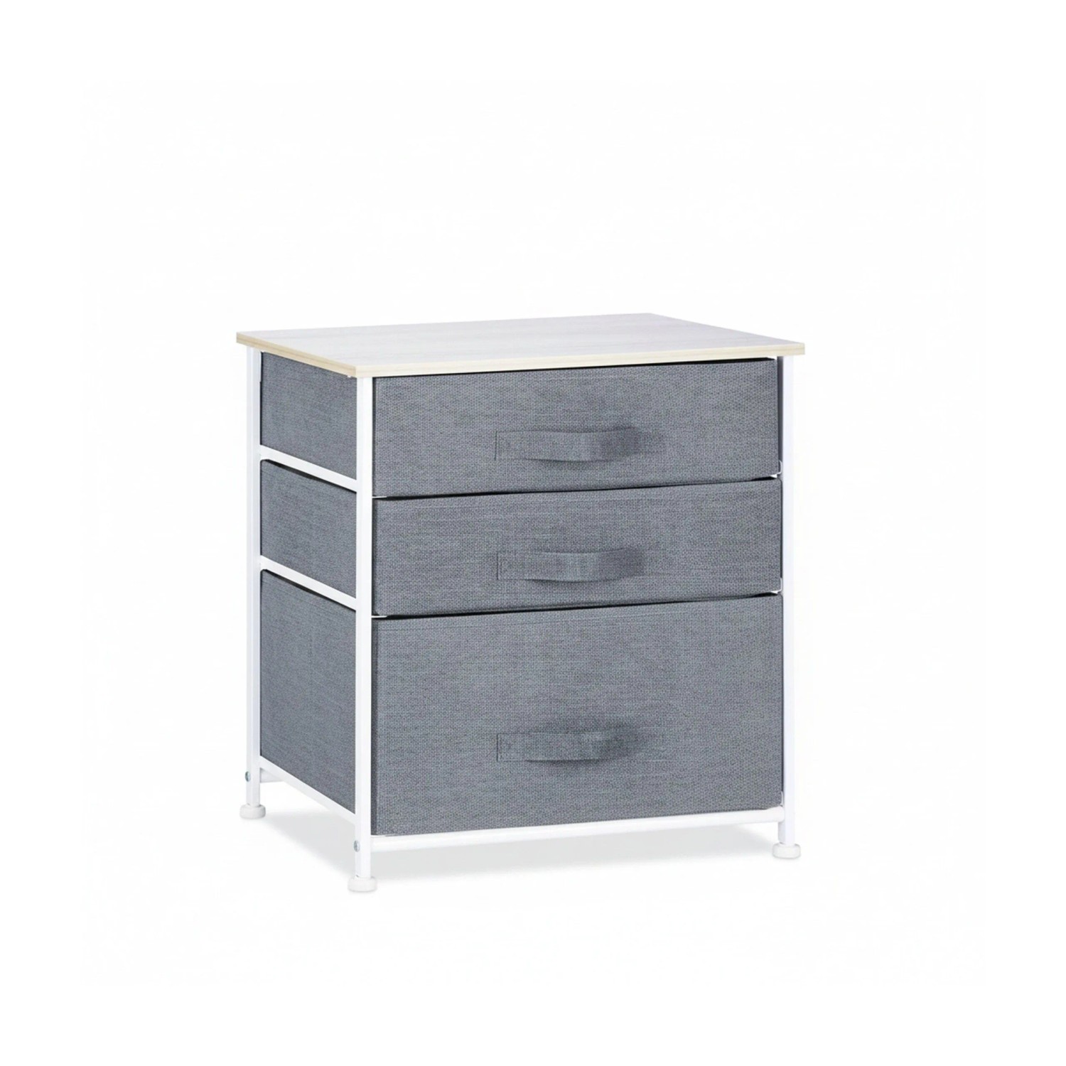 Relaxdays Regalsystem Stahl Stoff MDF Grau mit 3 Schubfächern 53 cm x 48 cm x 40 cm 5,8 kg