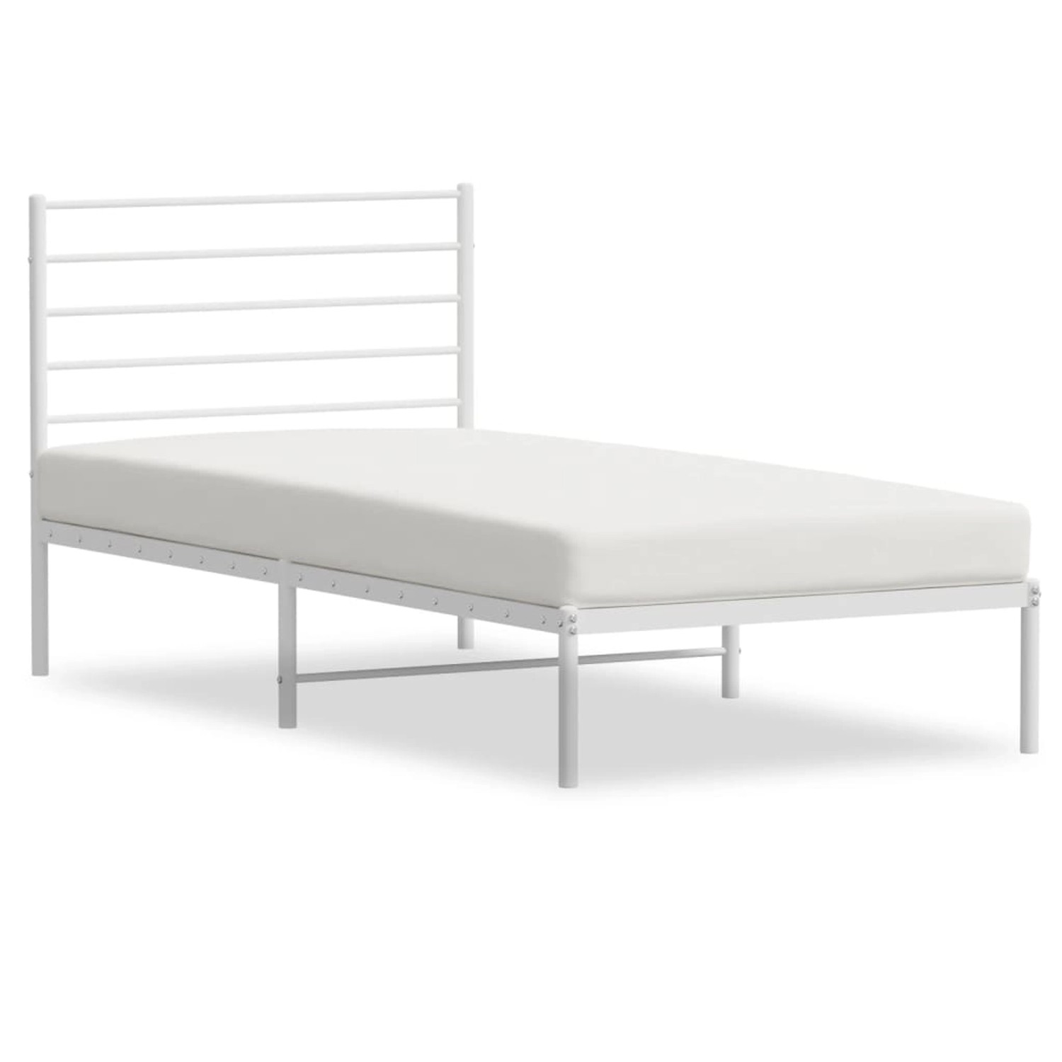vidaXL Bettgestell mit Kopfteil Metall Weiß 90x200 cm Modell 21730509 günstig online kaufen