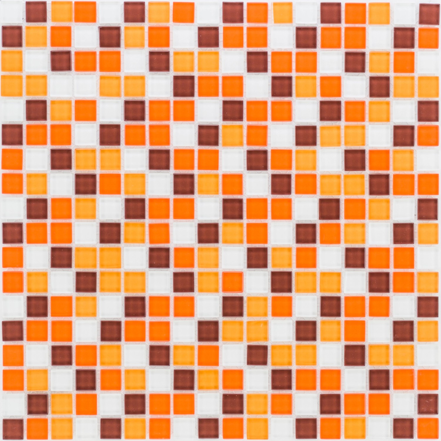 Glasmosaikmatte Simpli Orange-Braun-Mix klein 30 cm x 30 cm günstig online kaufen