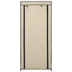 vidaXL Schuhschrank mit Abdeckung Cremeweiß 58 x 28 x 106 cm Stoff 282429