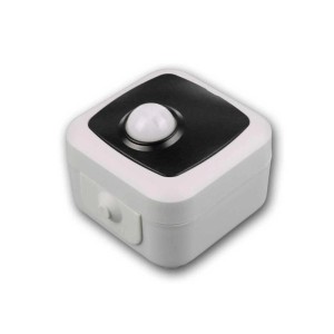 ChiliTec Feuchtraum Bewegungsmelder IP44, Aufputzgerät mit Sensor und grauem Rahmen.