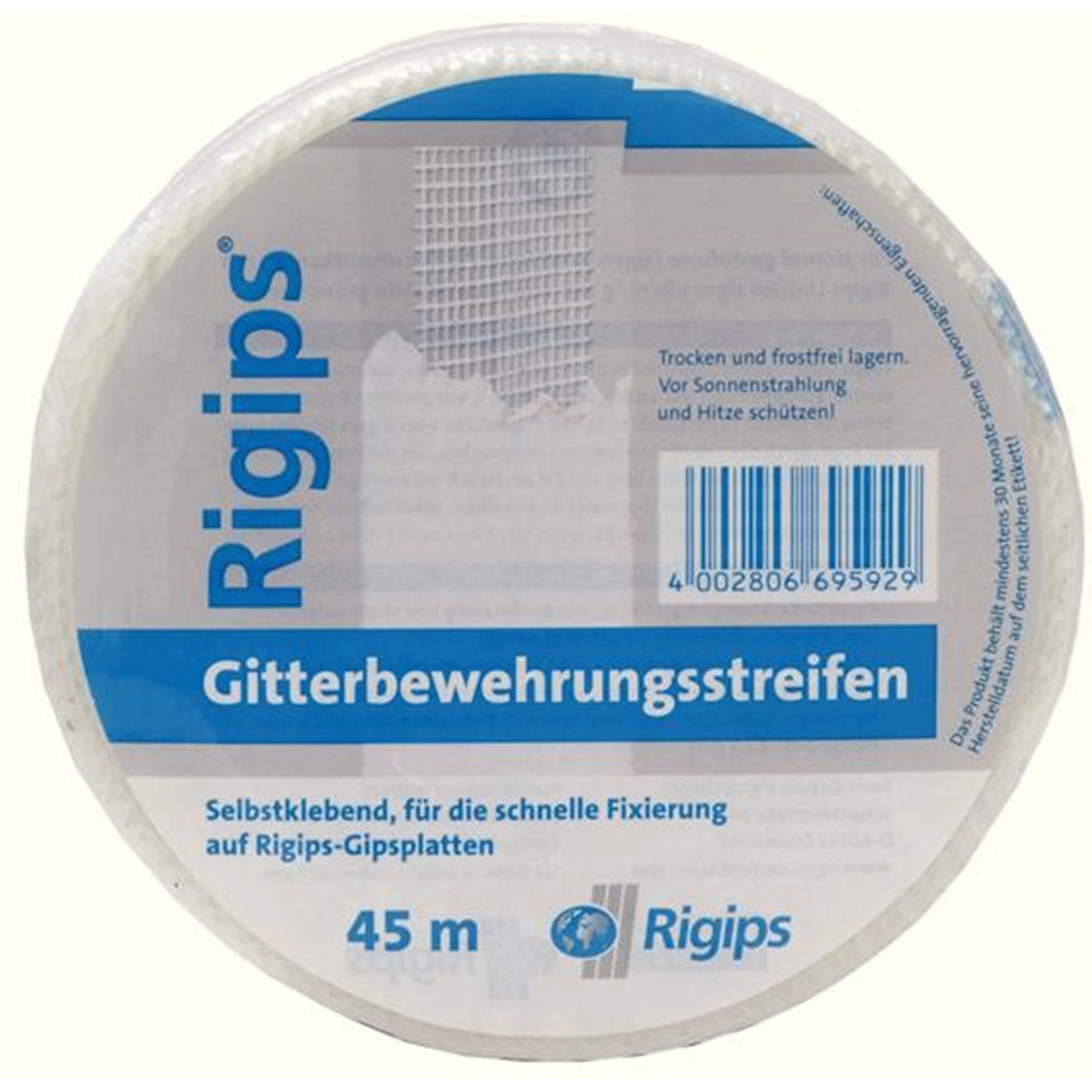Saint-Gobain Rigips Gitterbewehrungsstreifen, selbstklebend, Rolle. Putzträger für hohe Risssicherheit.