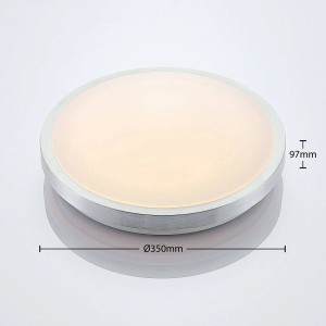 Lindby LED Deckenleuchte Emelie 9624958 Modern in Alu aus Aluminium 1-flammig Wohnzimmerleuchte