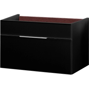 Fackelmann Waschbeckenunterschrank Kara, anthrazit, 79,5 cm breit, mit Schublade und Griffleiste.