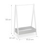 Relaxdays Kleiderständer für Kinder MDF Kiefernholz Weiß Grau Freistehend 99 cm x 63,5 cm x 42 cm 4,9 kg_4