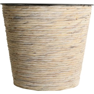 Waschweißer Hyazinthe Pflanztopf, Ø 30 cm, handgefertigt, mit wasserdichtem Innentopf.