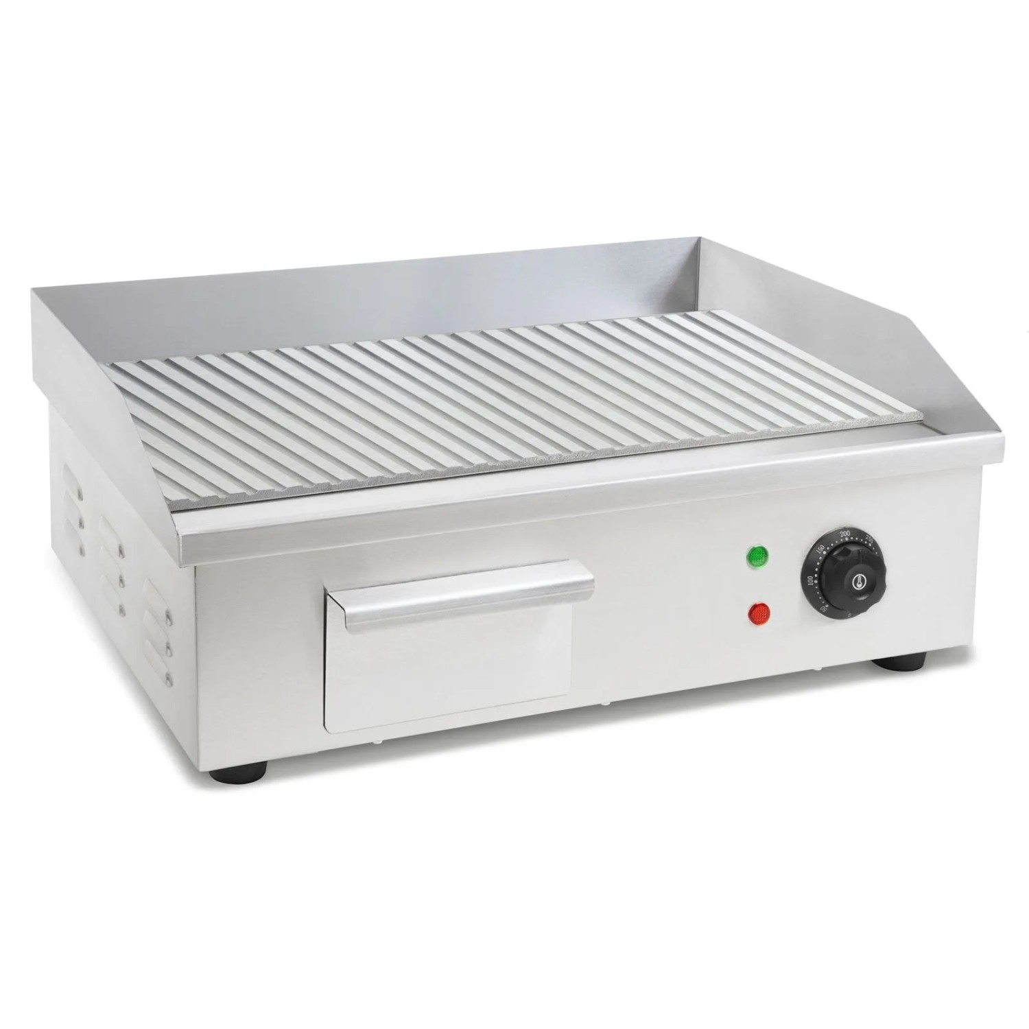 VERTES Elektro Grillplatte 3000 W Plancha Edelstahl Gerillt 55 x 35 cm 50 bis 300 °C_4