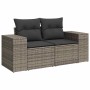 Graues 13-tlg. vidaXL Garten-Sofa-Set aus Poly Rattan mit verstellbarer Höhe.